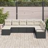 vidaXL Sofa Set mit Kissen 8 pcs Schwarz Poly Rattan