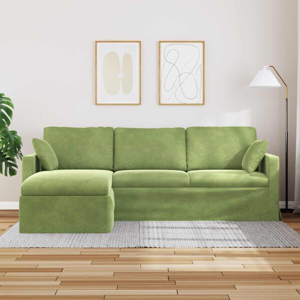 vidaXL Sofa Hellgr&uuml;n 198 x 134 x 80 cm Samt