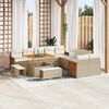 vidaXL Gartensofa-set mit Kissen 17 pcs Beige und Creme Poly-Rattan