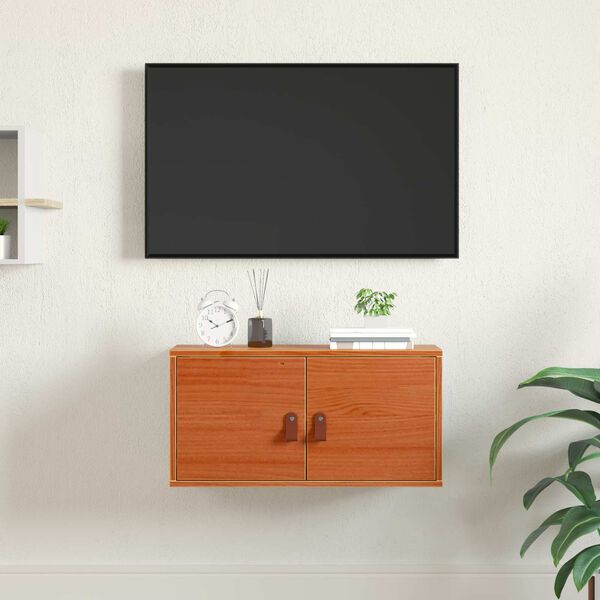 vidaXL Wandschrank Wachsbraun 60 x 30 x 30 cm Massives Kiefernholz