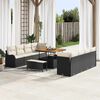 vidaXL Garten-Sofa-Set mit Kissen mit Kissen 11 pcs Schwarz und Creme