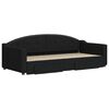 vidaXL Tagesbett Ausziehbar mit Schubladen Schwarz 90x200 cm Stoff