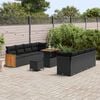vidaXL Gartensofa-set mit Kissen 11 pcs Schwarz