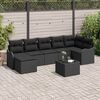 vidaXL Garten-Sofa-Set mit Kissen 8 pcs Schwarz Poly Rattan