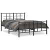 vidaXL Bettgestell mit Kopf- und Fu&szlig;teil Metall Schwarz 140x190 cm