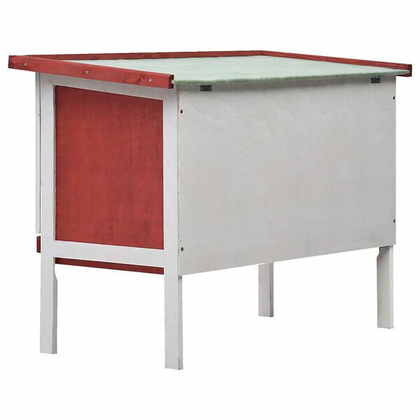 vidaXL Kaninchenstall 1 Ebene Rot Holz