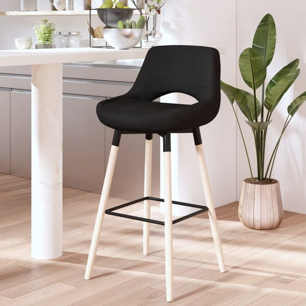 vidaXL Barhocker Schwarz Stoff