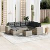 vidaXL 8-tlg. Garten-Sofagarnitur mit Kissen Hellgrau Poly Rattan
