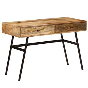 vidaXL Schreibtisch mit Schubladen Massivholz Mango 110&times;50&times;76 cm