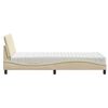 vidaXL Bett mit Matratze "Hanko" Creme 90x200 cm Stoff
