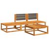 vidaXL 4-tlg. Gartensofa-Set mit Kissen Holz Akazie & Seil