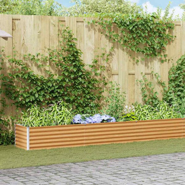 vidaXL Hochbeet Hellbraun 970 x 50 x 36 cm Verzinkter Stahl