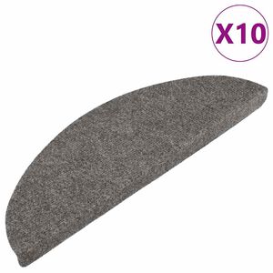 vidaXL Stufenmatten Selbstklebend 10 Stk. Grau 56x17x3 cm