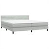vidaXL Boxspringbett mit Matratze Hellgrau 180x210 cm Samt