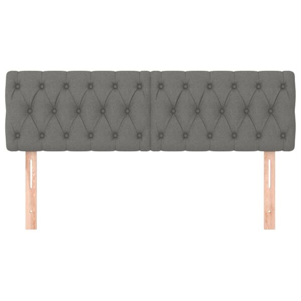 vidaXL Kopfteile Dunkelgrau 144x7x78/88 cm Stoff