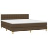 vidaXL Boxspringbett mit Matratze & LED Dunkelbraun 160x200 cm Stoff