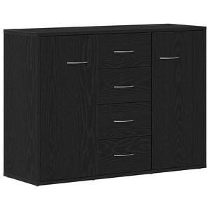 vidaXL Sideboard Schwarz Eichen-Optik 88x30x64 cm Holzwerkstoff