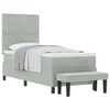 vidaXL Boxspringbett mit Kissen mit Kopfteil Hellgrau 200 x 80 cm Samt