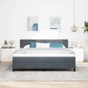 vidaXL Boxspringbett mit Matratze Dunkelgrau 180 x 200 cm Samt
