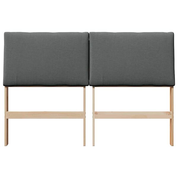 vidaXL Gepolstertes Kopfteil Dunkelgrau 140 cm Massives Kiefernholz