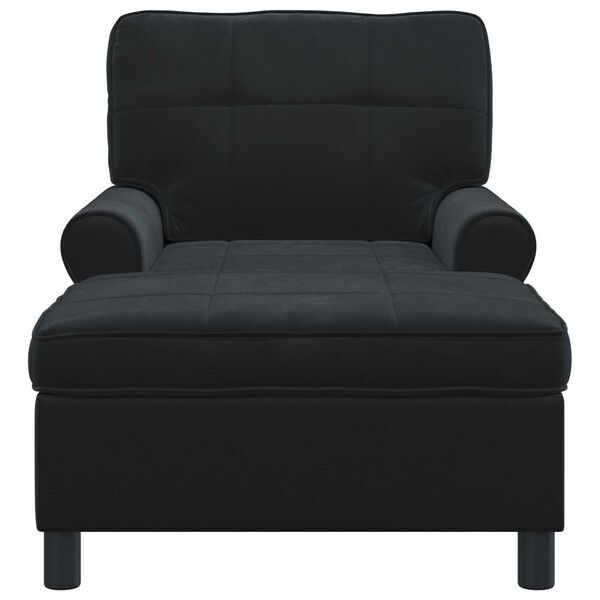vidaXL Lounge-Liege mit Kissen Schwarz 91 x 157 x 91 cm Samt