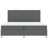 vidaXL Boxspringbett mit Matratze Dunkelgrau 200 x 200 cm Stoff