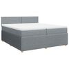 vidaXL Boxspringbett mit Matratze Hellgrau 200x200 cm Stoff