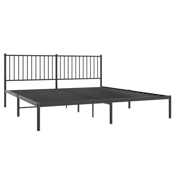 vidaXL Bettgestell mit Kopfteil Metall Schwarz 180x200 cm