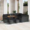 vidaXL Gartensofa-set mit Kissen 13 pcs Schwarz Poly-Rattan