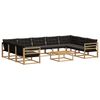 vidaXL Outdoor-Sofagarnitur 10 stk. 9-Sitzer Wei&szlig; und Schwarz