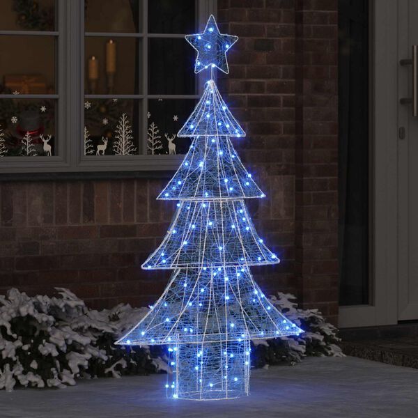 vidaXL Weihnachtsbaum mit 160 LEDs Blau 150 cm Acryl
