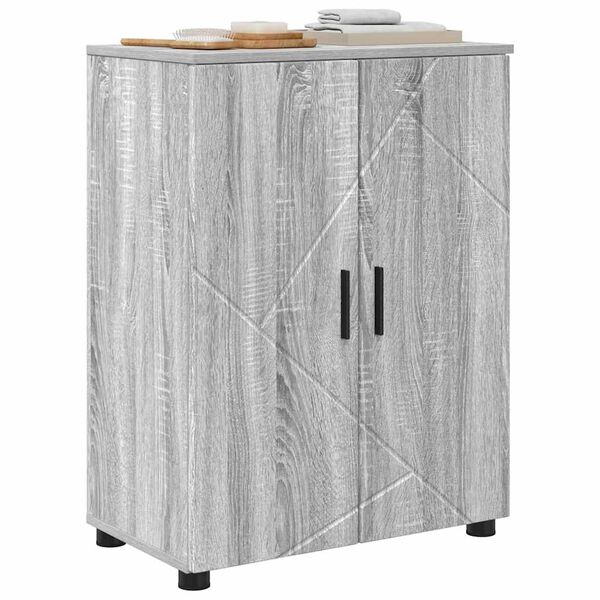 vidaXL Badezimmerschrank mit Speicher Graues Sonoma 60 x 35 x 80 cm
