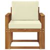 vidaXL Outdoor-Sofa Massives Akazienholz und Polyester Natur
