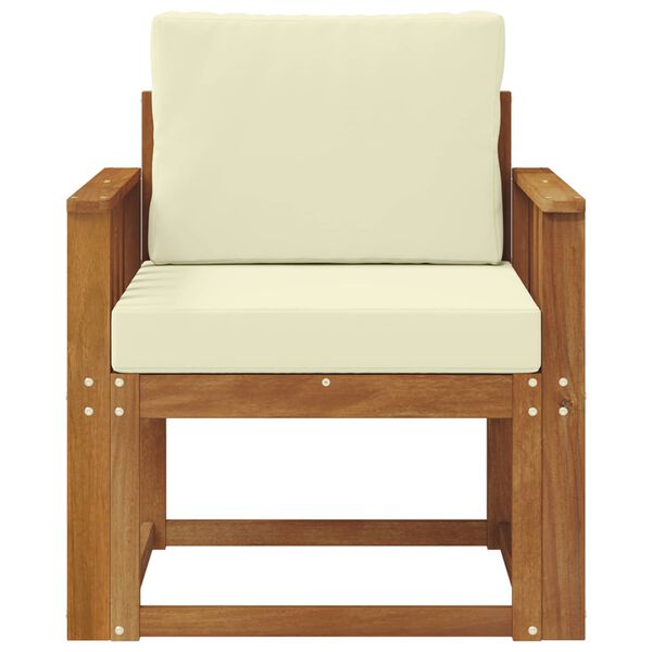 vidaXL Outdoor-Sofa Massives Akazienholz und Polyester Natur