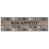 vidaXL K&uuml;chen Teppich Grau Guten Appetit 150 x 45 cm 100% Polyamid