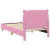 vidaXL Kinderbettgestell mit Kopfteil Rosa 80 x 160 cm Stoff