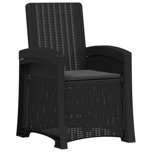 vidaXL Liegesessel Garten Rattan-Optik Anthrazit PP
