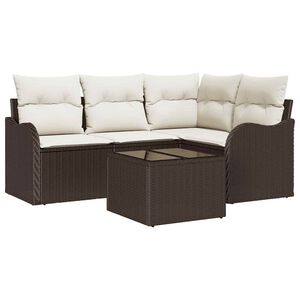 vidaXL Gartensofa-set mit Speicher 5 pcs Grau Poly-Rattan
