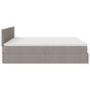 vidaXL Ottomane Bett mit Matratze & LEDs Taupe 180x200 cm Stoff