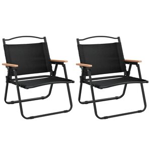vidaXL Campingst&uuml;hle 2 Stk. Schwarz 54x43x59 cm Oxford-Gewebe