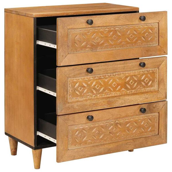 vidaXL Sideboard Hellbraun 60 x 33 x 75 cm massives Mangoholz