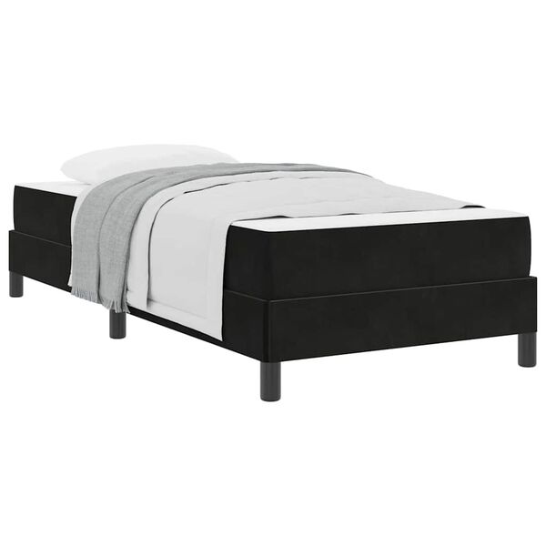 vidaXL Boxspringbett mit Matratze Schwarz 80 x 210 cm Stoff
