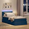 vidaXL Bett mit Stauraum und LED mit Matratze Blau 90 x 190 cm Stoff