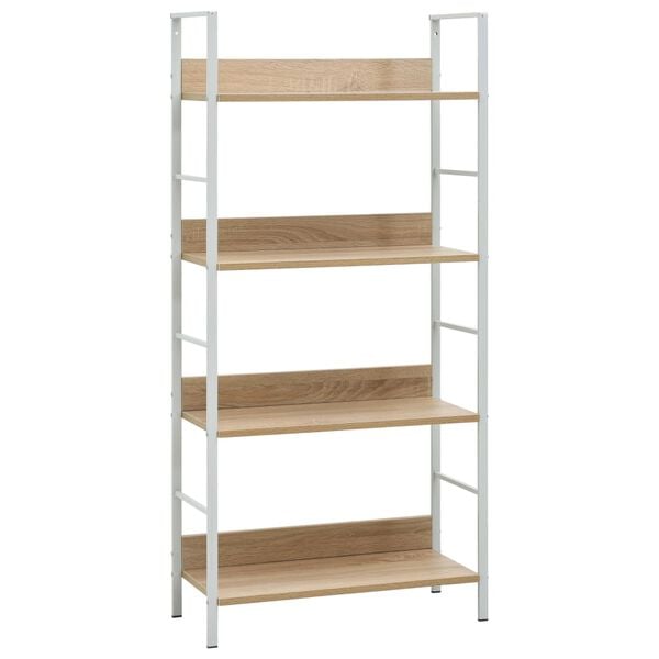vidaXL Bücherregal 4 Regalböden Eiche 60×27,6×124,5 cm Holzwerkstoff