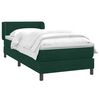 vidaXL Boxspringbett mit Matratze Dunkelgr&uuml;n 90x220 cm Samt