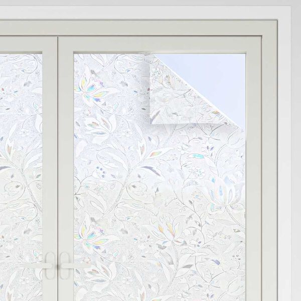 vidaXL Fensterfolien 2 Stk. Matt Blumenmuster PVC