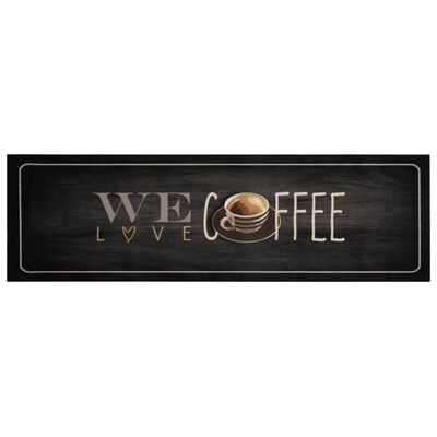 vidaXL Küchenteppich Waschbar Kaffee 45x150 cm Samt