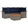vidaXL Gartensofa-set 5 stk. Grau Poly-Rattan