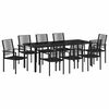 vidaXL Garten Essgruppe 9 pcs Schwarz Pulverbeschichteter Stahl