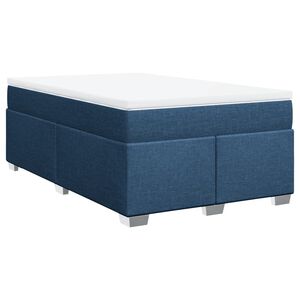 vidaXL Boxspringbett mit Matratze Blau 120x190 cm Stoff